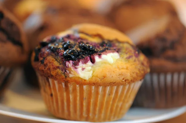 Muffin Mirtilli Forma Cartacea — Foto Stock