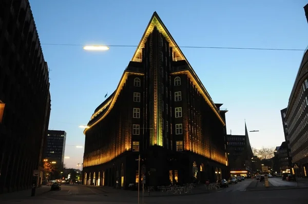 Das Kontorhaus Chilehaus Hamburg — Stockfoto