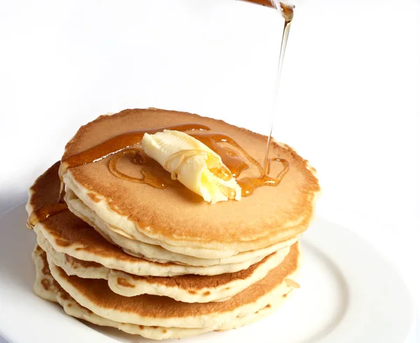 Panqueques Con Mantequilla Jarabe — Foto de Stock