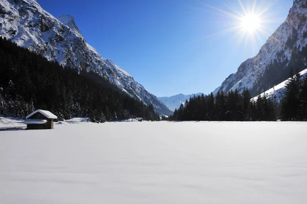 Paisaje Invernal Nevado Pitztal —  Fotos de Stock