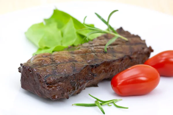Rump Steak Sirloin Asado Parrilla Con Toma —  Fotos de Stock