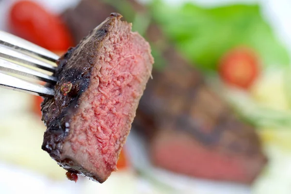 Rump Steak Sirloin Asado Parrilla Con Toma — Foto de Stock