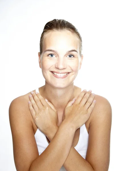 Retrato Belleza Mujer Joven — Foto de Stock