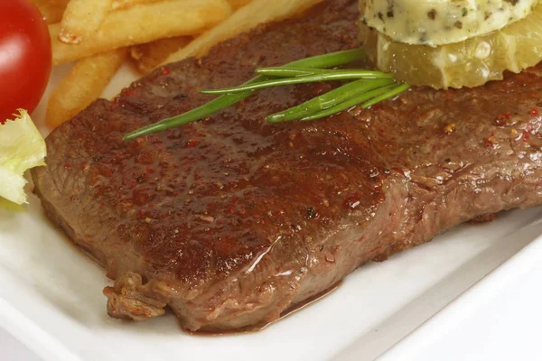 Rumpsteak Leckeres Fleisch — Stockfoto