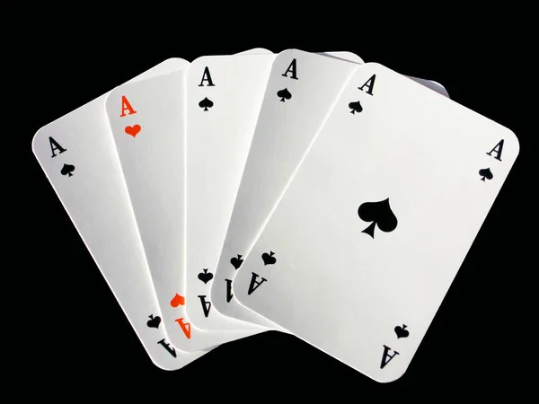 Jogando Cartas Closeup Fundo Poker — Fotografia de Stock