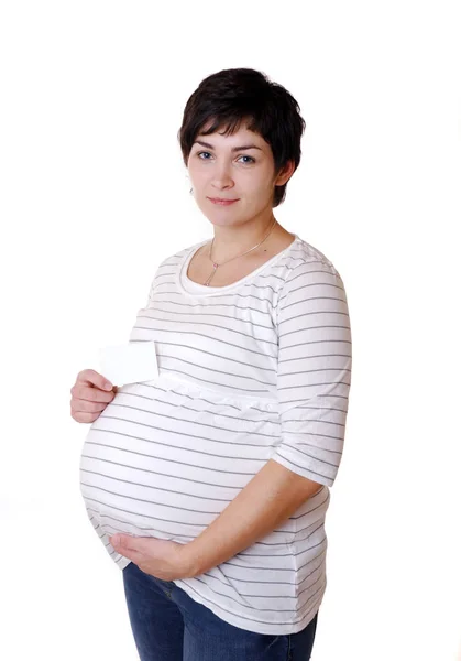 Gravid Med Visitkort — Stockfoto