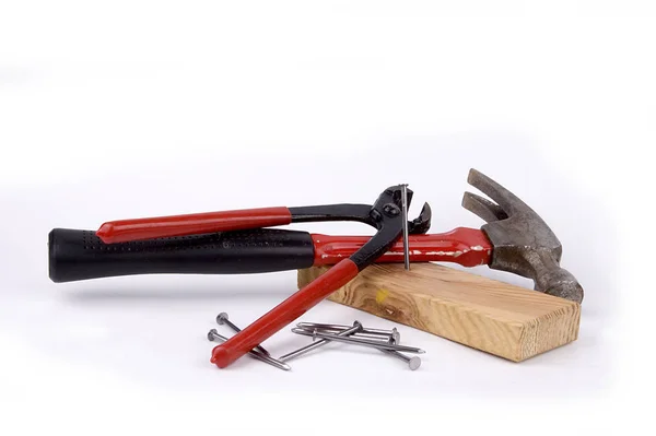 Hammer Pliers Nails — Stock Photo, Image