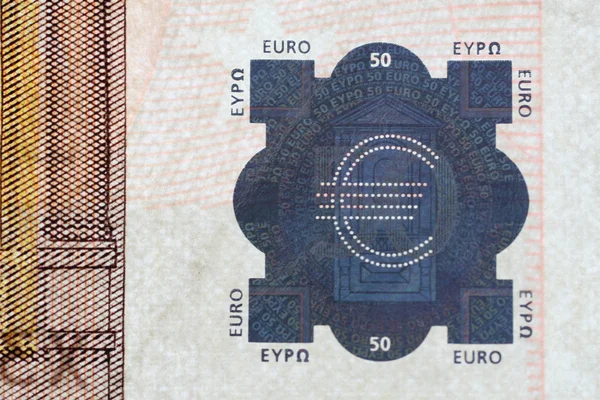 Szczegóły Dotyczące Banknotu Euro — Zdjęcie stockowe