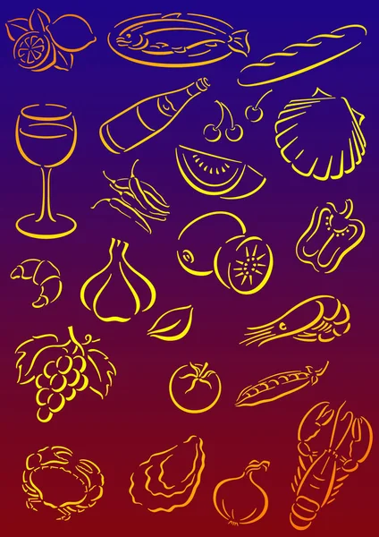 Food Icons Gradient — Stock Photo, Image