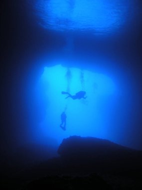 cave diving on (under) gozo clipart