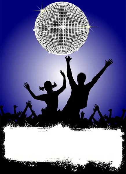 Disco Party Poster Con Disco Ball — Foto Stock