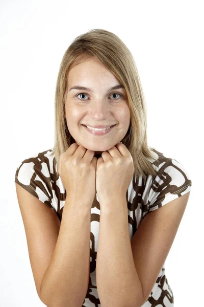 Retrato Una Mujer Joven Bonita — Foto de Stock