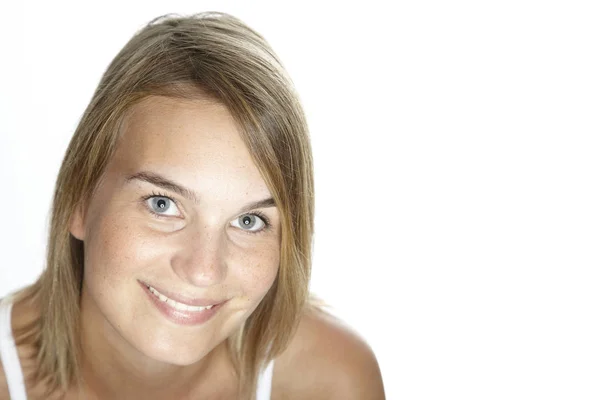 Portret Van Schoonheid Jonge Vrouw — Stockfoto