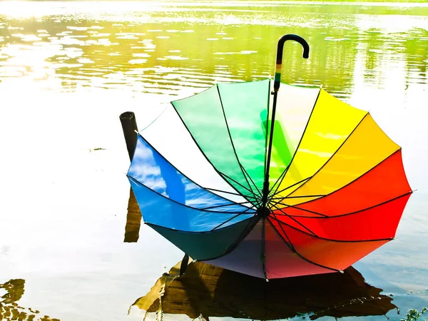 Colorful Umbrellas Beach — Stock Photo, Image