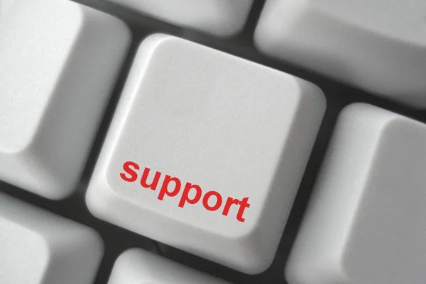 Support Button Computer Keyboard — Stock Photo, Image