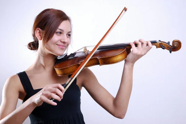Ung Kvinna Med Violin — Stockfoto