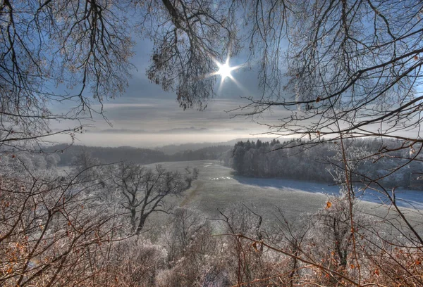 Pintoresca Vista Del Paisaje Invernal Cubierto Nieve — Foto de Stock