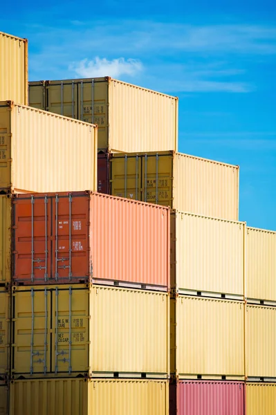 Cargo Freight Containers Stack Harbor — Stock Photo, Image