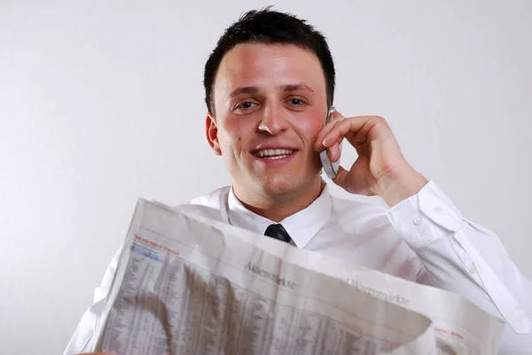 Retrato Del Apuesto Hombre Negocios Sonriente — Foto de Stock