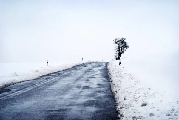 Belle Vue Sur Paysage Hivernal — Photo