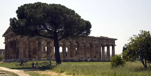 Ναός Της Ήρας Γνωστός Και Ναός Του Ποσειδώνα Ποσειδώνα Λαμβάνονται — Φωτογραφία Αρχείου