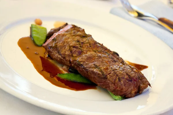 Rump Steak Sirloin Grilled Sauce — Stok Foto