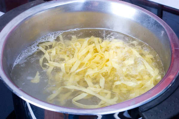 Delicious Cooked Noodles Close — Stock Photo, Image