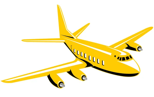 Ilustración Vectorial Avión Amarillo — Foto de Stock