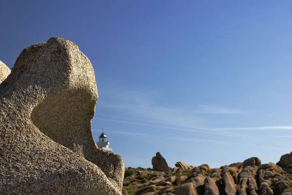 Kamienna Rzeźba Człowieka Plaży — Zdjęcie stockowe