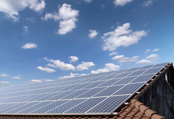 Células Solares Energia Elétrica Proteção Climática — Fotografia de Stock