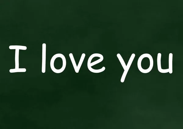 Love You Handwritten Chalk Blackboard — Stock Photo, Image