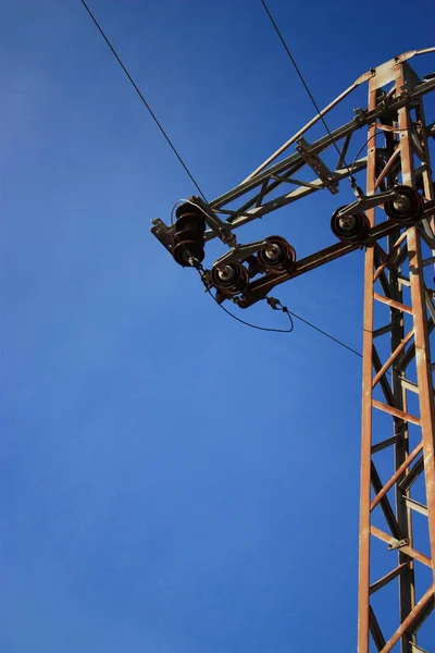 Líneas Transmisión Energía Energía Eléctrica — Foto de Stock