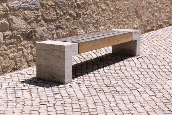 Seat Made Concrete Wood — Stock Photo, Image