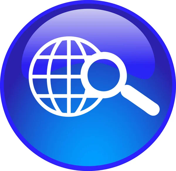Кнопка Синій Пошук Всьому Світу — стокове фото