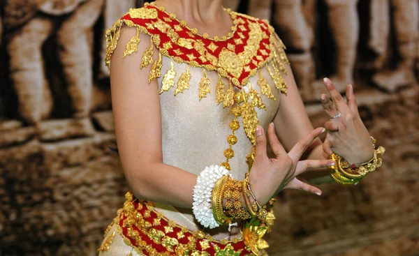 Poloha Rukou Tanečnice Klasickém Khmerském Tanci Kambodža — Stock fotografie