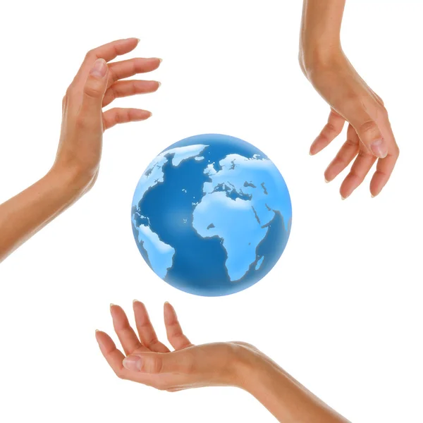 Hands Holding Earth Globe — Stock Photo, Image