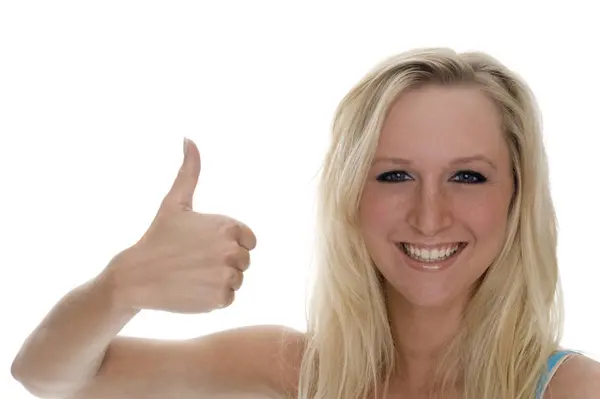 Young Woman Showing Thumbs Stock Picture