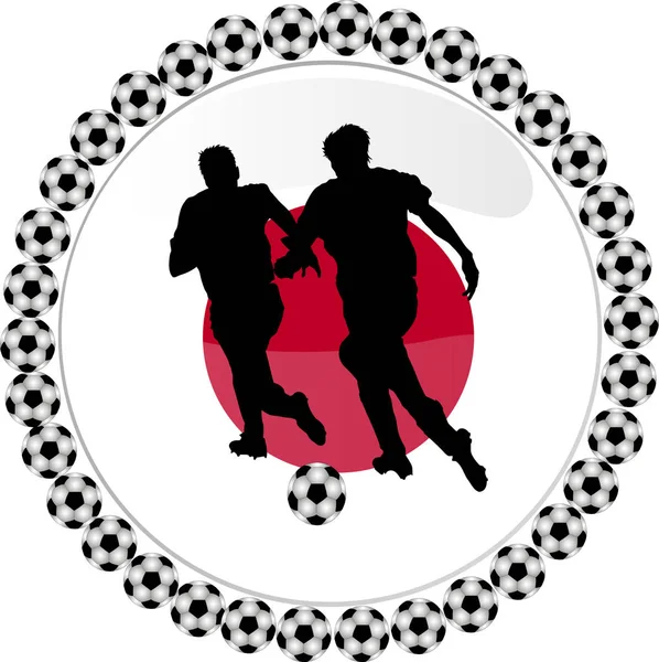 Футбольна Кнопка Японська Графічна Ілюстрація — стокове фото
