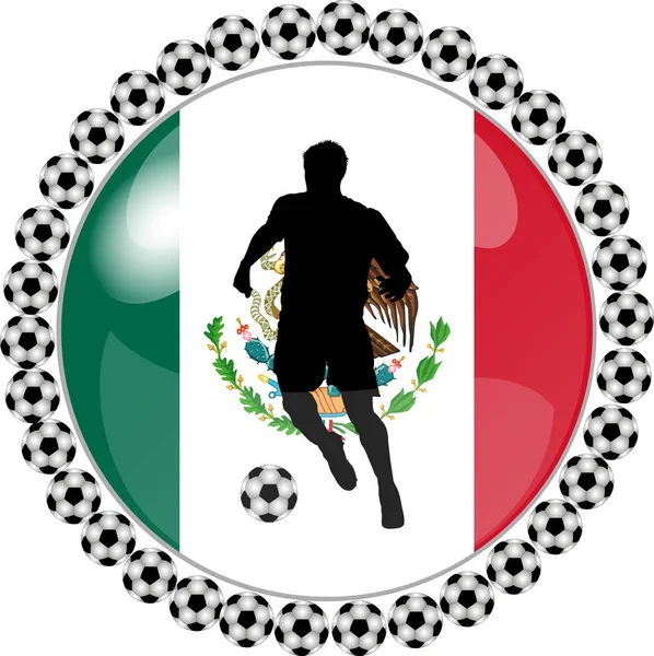 Botón Fútbol Ilustración Gráfica Mexicana — Foto de Stock