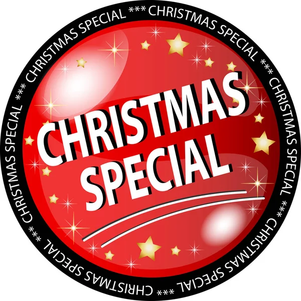 Red Christmas Special Button — Stock Photo, Image