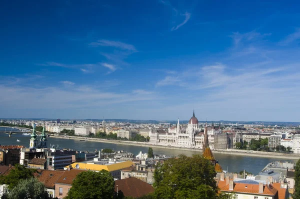 Budapest Város Panorámája Budimból — Stock Fotó