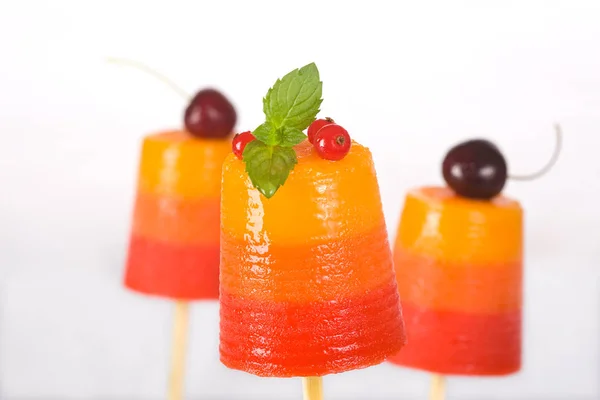 Glace Aux Fruits Été Avec Crème Glacée Fruits Frais Sur — Photo