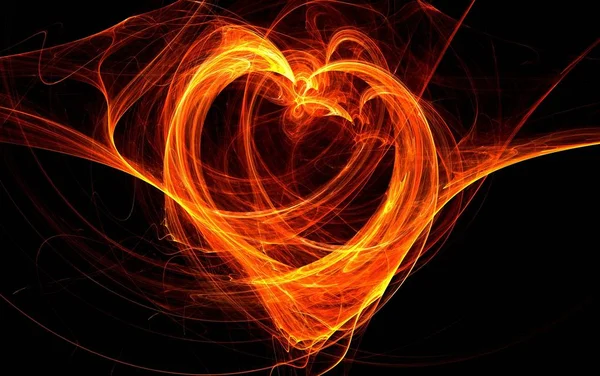 Abstrakte Flammen Hintergrund Herz — Stockfoto