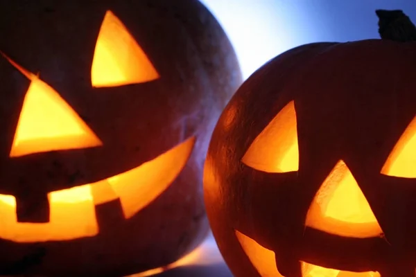 Zucche Halloween Sul Tavolo — Foto Stock