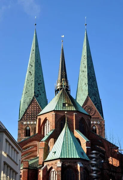 Vista Panorâmica Bela Arquitetura Catedral Medieval — Fotografia de Stock