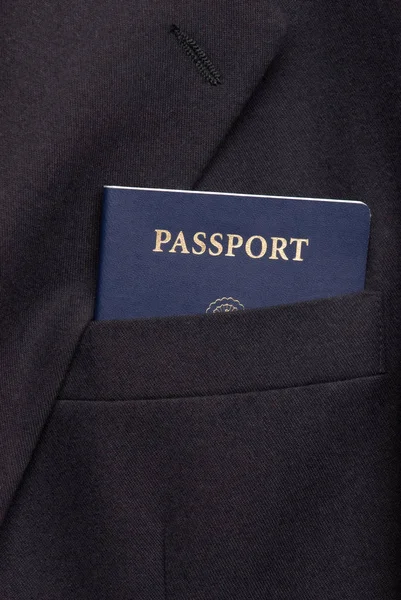 Portada Traje Negocios Con Pasaporte — Foto de Stock