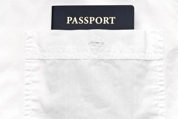 Płaszcz Garnitur Służbowy Paszportem — Zdjęcie stockowe