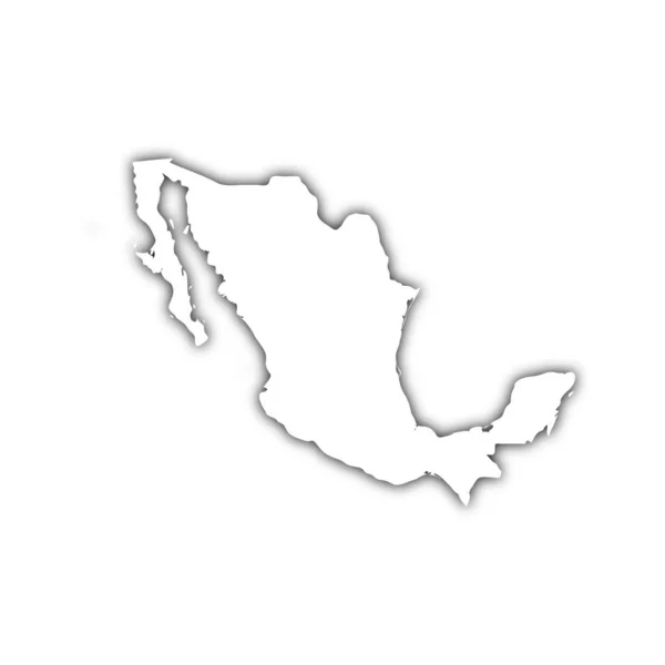 Mapa México Con Sombra — Foto de Stock