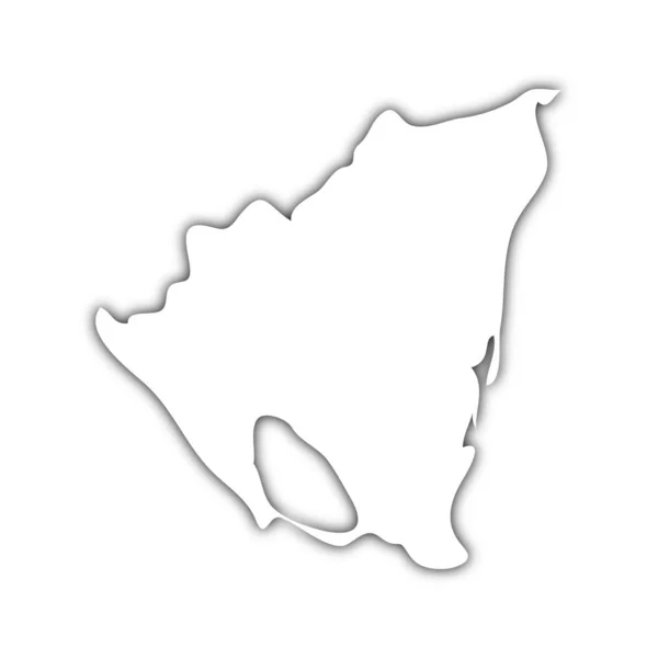 Karte Von Nicaragua Mit Schatten — Stockfoto