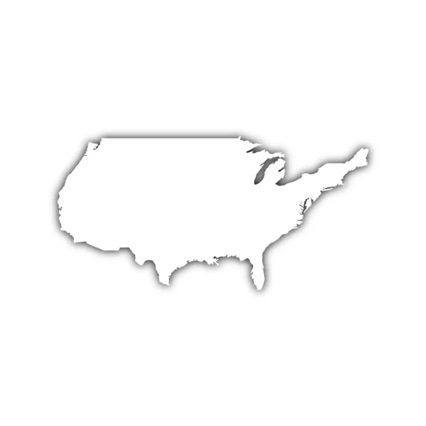 Karte Der Usa Mit Schatten — Stockfoto
